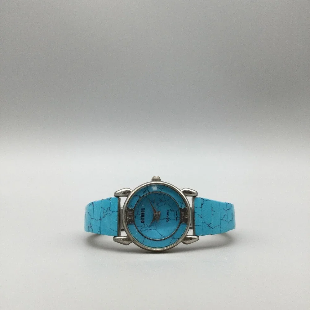 Vintage Gitano Womens Watch 25mm Blue Dial Stretch Band Rivoli New Battery